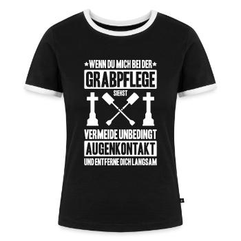 Friedhofsgärtner Friedhof Cemetery Gardener - Frauen Kontrast-T-Shirt - Schwarz/Weiß - Vorne - Selfina (174cm)
