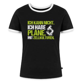 Mikrobiologie Mikrobiologe Biologie Biologe - Frauen Kontrast-T-Shirt - Schwarz/Weiß - Vorne - Selfina (174cm)