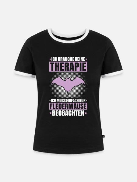Fledermaus Fledermäuse Bat Bats Fledertier - Frauen Kontrast-T-Shirt - Schwarz/Weiß