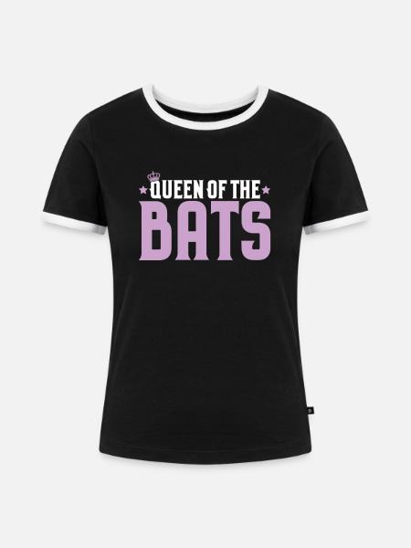 Fledermaus Fledermäuse Bat Bats Fledertier - Frauen Kontrast-T-Shirt - Schwarz/Weiß