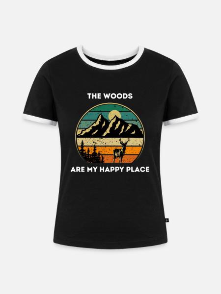 Hirschjäger Einzigartige Jagd - Frauen Kontrast-T-Shirt - Schwarz/Weiß