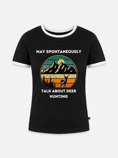 Hirschjäger Einzigartige Jagd - Frauen Kontrast-T-Shirt - Schwarz/Weiß