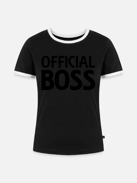 Official Boss - Frauen Kontrast-T-Shirt - Schwarz/Weiß
