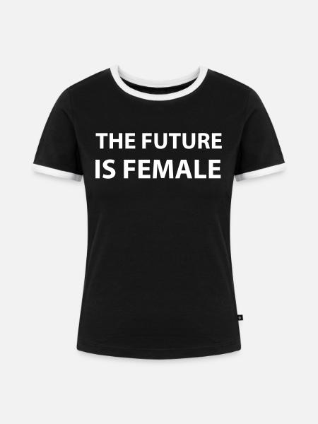 The Future Is Female - Frauen Kontrast-T-Shirt - Schwarz/Weiß