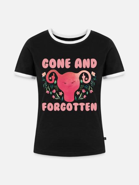 Uterus Gebärmutter Operation - Frauen Kontrast-T-Shirt - Schwarz/Weiß