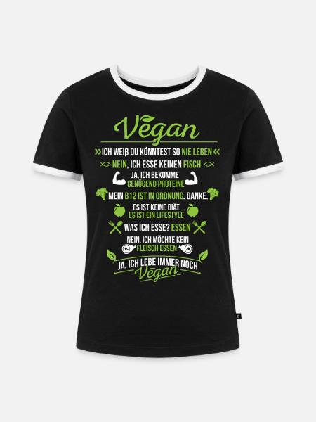 Veganer Veganes Leben - Frauen Kontrast-T-Shirt - Schwarz/Weiß