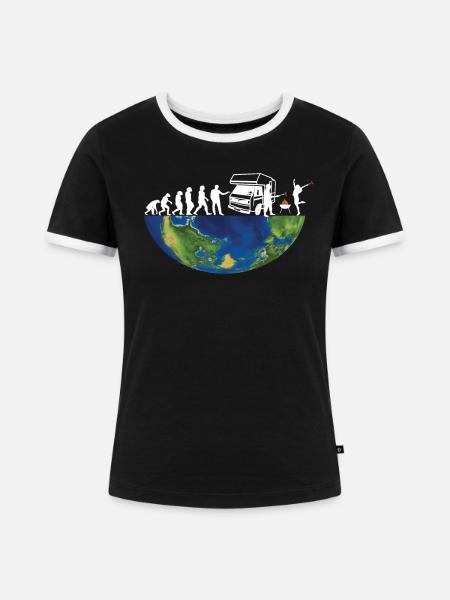 Camper Geschenkidee Camping - Frauen Kontrast-T-Shirt - Schwarz/Weiß