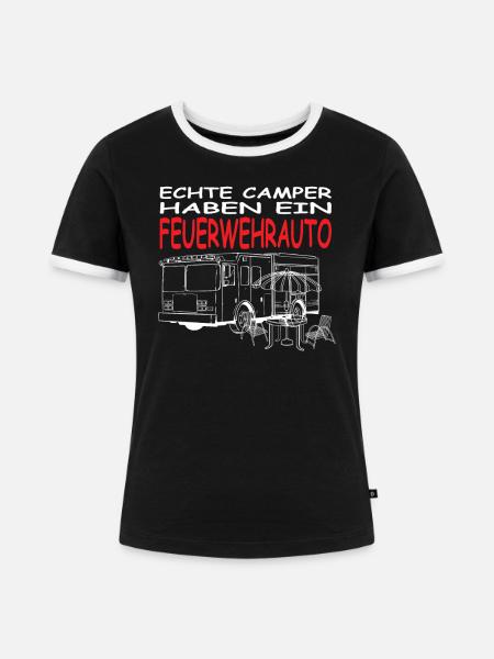 Camper Geschenkidee Camping - Frauen Kontrast-T-Shirt - Schwarz/Weiß