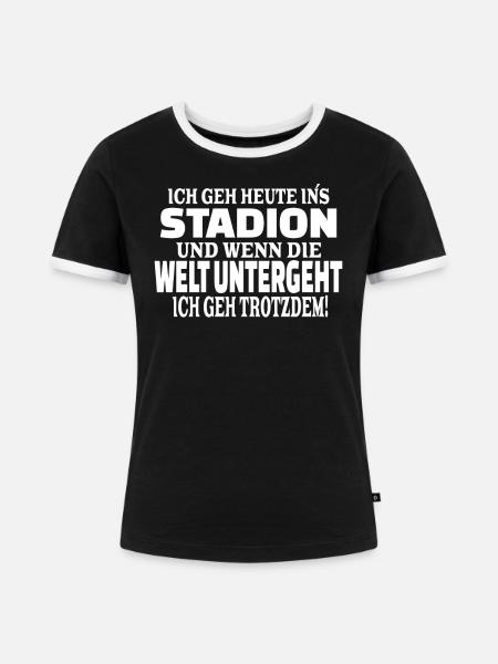 Fußballzubehör Geschenkidee Fußballfan - Frauen Kontrast-T-Shirt - Schwarz/Weiß