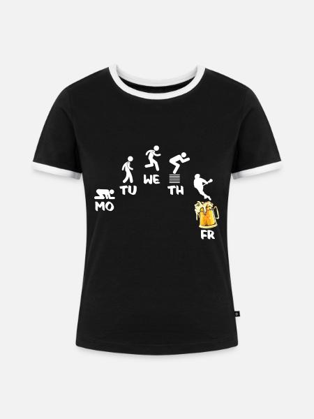 Lacrosse - Frauen Kontrast-T-Shirt - Schwarz/Weiß