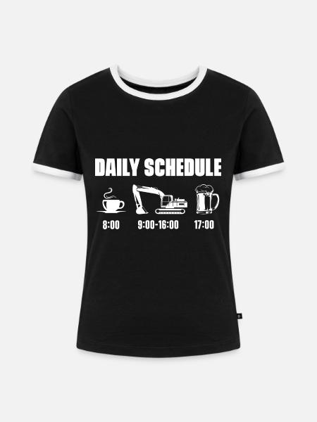 Bagger Baggerfahrer Baggerführer - Frauen Kontrast-T-Shirt - Schwarz/Weiß