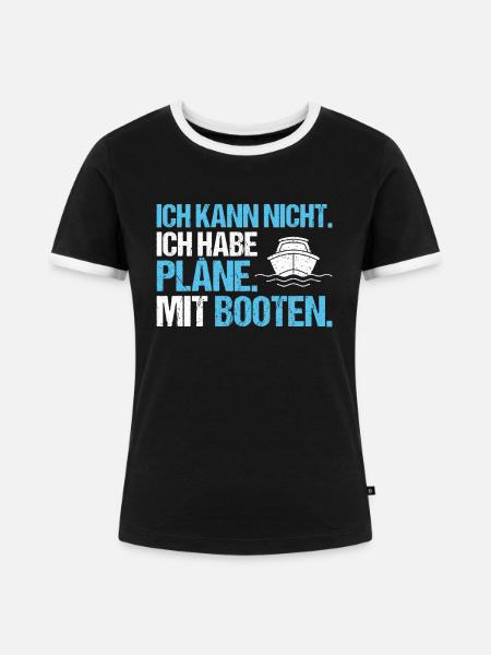 Bootsbauer Bootsbau Schiffbauer Schiffbau Boote - Frauen Kontrast-T-Shirt - Schwarz/Weiß