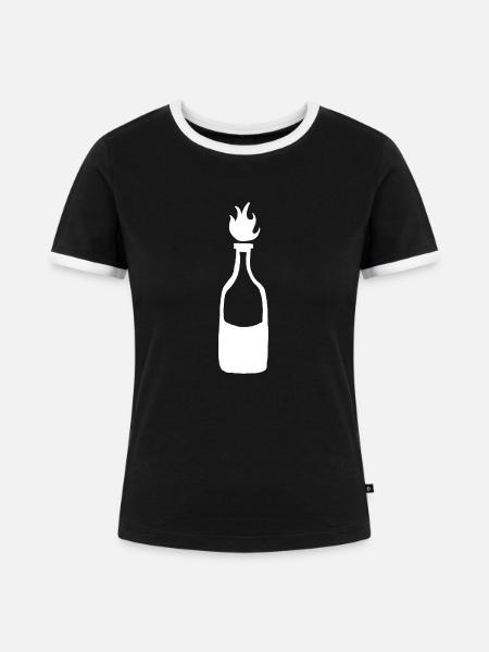 Molotov Cocktail - Frauen Kontrast-T-Shirt - Schwarz/Weiß