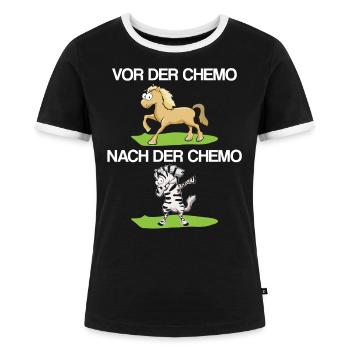 Krebs-Überlebender Kampf gegen Krebs Chemotherapie - Frauen Kontrast-T-Shirt - Schwarz/Weiß - Vorne - Selfina (174cm)