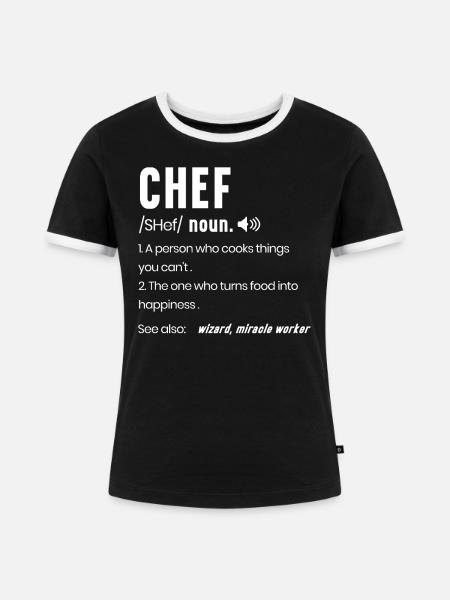 Koch Beschreibung Kulinarisches Kochen - Frauen Kontrast-T-Shirt - Schwarz/Weiß