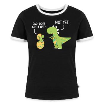 Agnostizismus Atheismus Anti-Religion Agnostischer Teufel - Frauen Kontrast-T-Shirt - Schwarz/Weiß - Vorne - Selfina (174cm)