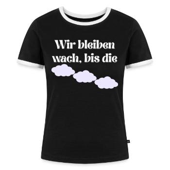 Lila Wolken Song - Frauen Kontrast-T-Shirt - Schwarz/Weiß - Vorne - Selfina (174cm)