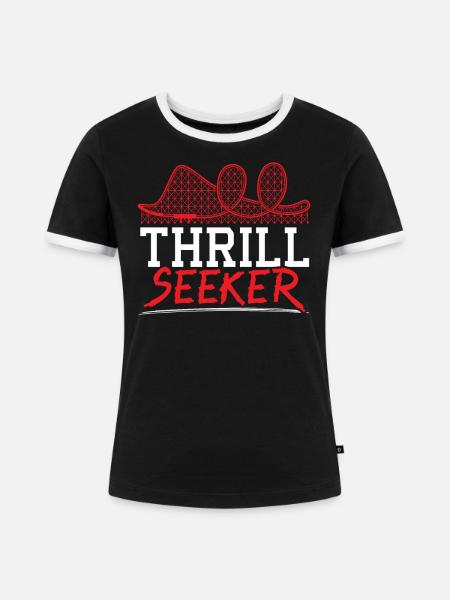 Nervenkitzel Sucher Achterbahn Fahrt Achterbahn - Frauen Kontrast-T-Shirt - Schwarz/Weiß