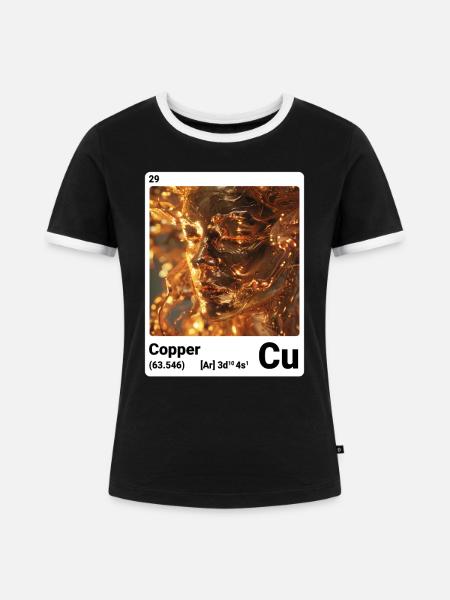 AI am Kupfer (wt) - Frauen Kontrast-T-Shirt - Schwarz/Weiß