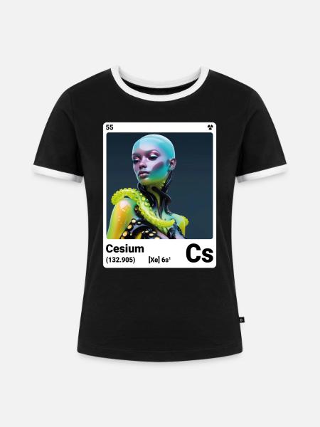 AI am Cäsium (wt) - Frauen Kontrast-T-Shirt - Schwarz/Weiß