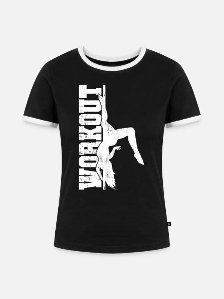 Pole Dance Workout Geschenk - Frauen Kontrast-T-Shirt - Schwarz/Weiß