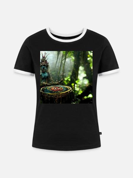 Schameneim Dschungel - Frauen Kontrast-T-Shirt - Schwarz/Weiß