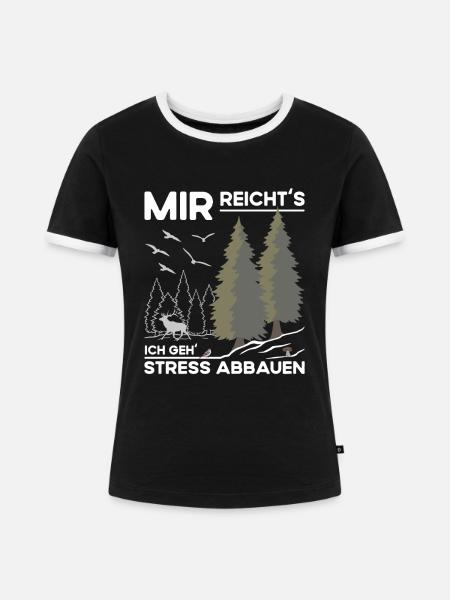 Stress Abbauen - Frauen Kontrast-T-Shirt - Schwarz/Weiß