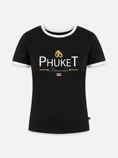 Flitterwochen Phuket - Frauen Kontrast-T-Shirt - Schwarz/Weiß