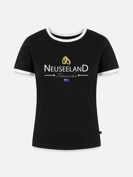 Flitterwochen Neuseeland - Frauen Kontrast-T-Shirt - Schwarz/Weiß
