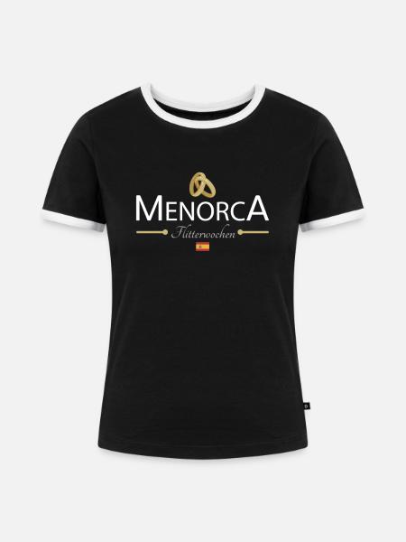 Flitterwochen Menorca - Frauen Kontrast-T-Shirt - Schwarz/Weiß