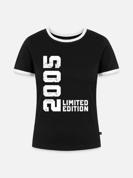 2005 Limted Edition - Frauen Kontrast-T-Shirt - Schwarz/Weiß