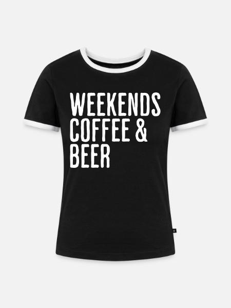 Kaffee- und Bierwochenenden Comedy-Wochenende - Frauen Kontrast-T-Shirt - Schwarz/Weiß