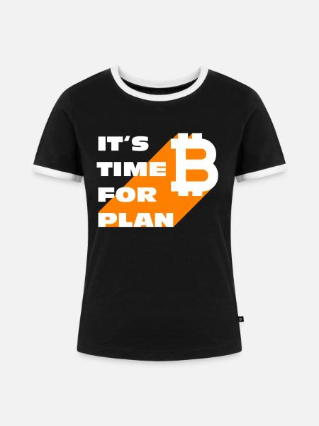 Plan B - Frauen Kontrast-T-Shirt - Schwarz/Weiß