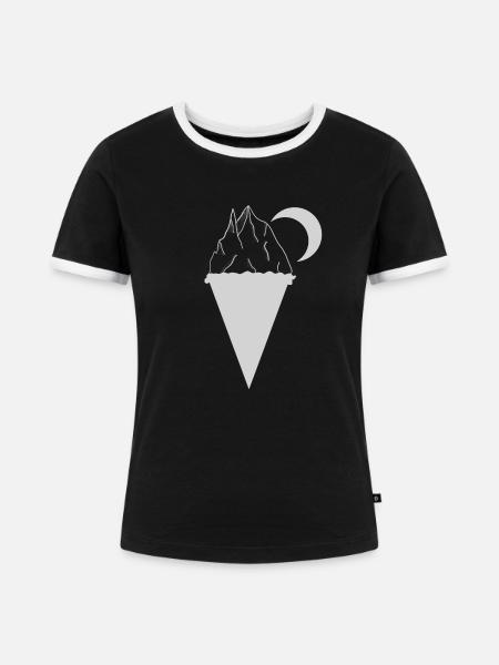 Eistüte - Frauen Kontrast-T-Shirt - Schwarz/Weiß