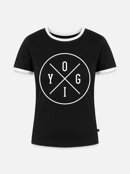 Yogi - Frauen Kontrast-T-Shirt - Schwarz/Weiß