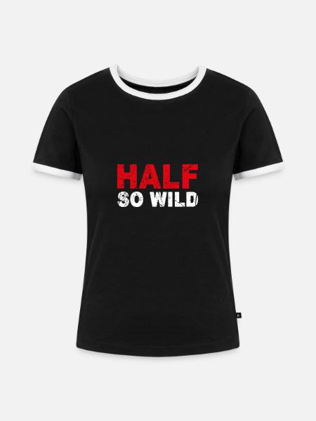 Half so wild Denglisch - Frauen Kontrast-T-Shirt - Schwarz/Weiß