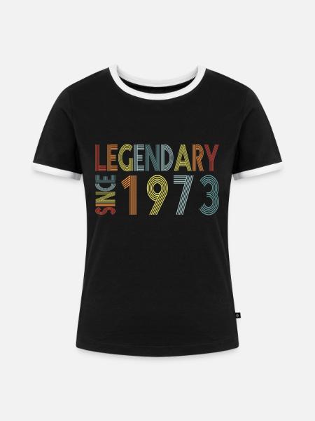 Legendary since 1973 - Frauen Kontrast-T-Shirt - Schwarz/Weiß