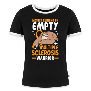 Meistens läuft auf leerem Multiple-Sklerose-Krieger - Frauen Kontrast-T-Shirt - Schwarz/Weiß - Vorne - Selfina (174cm)