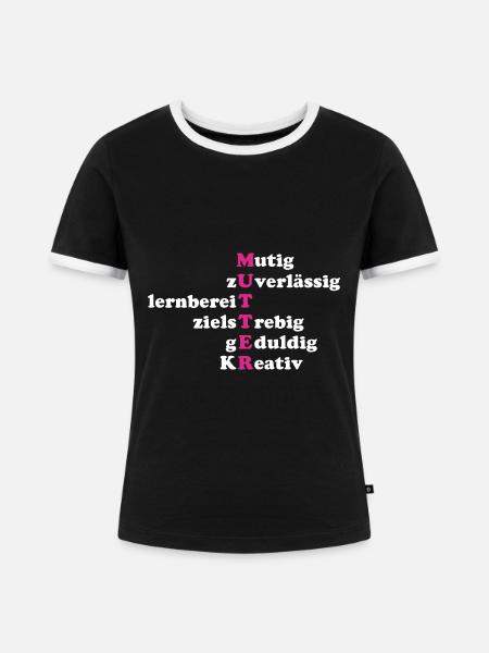 Mutter Eigenschaften - Frauen Kontrast-T-Shirt - Schwarz/Weiß