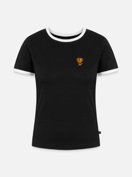 Pokal - Frauen Kontrast-T-Shirt - Schwarz/Weiß