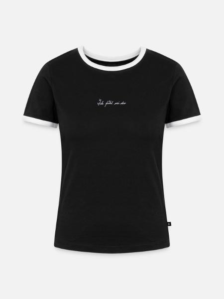 Tabaluga Spruch Ich Fühl Wie Du - Frauen Kontrast-T-Shirt - Schwarz/Weiß