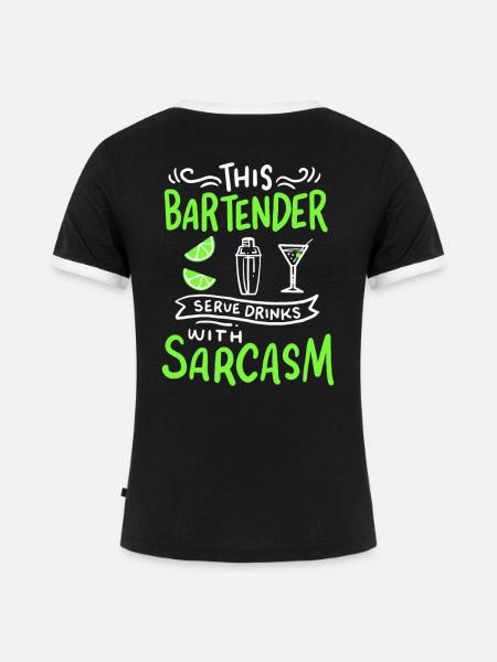 Barkeeper - Frauen Kontrast-T-Shirt - Schwarz/Weiß