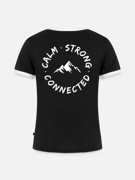 Bergverbindung Kreislogo - Frauen Kontrast-T-Shirt - Schwarz/Weiß