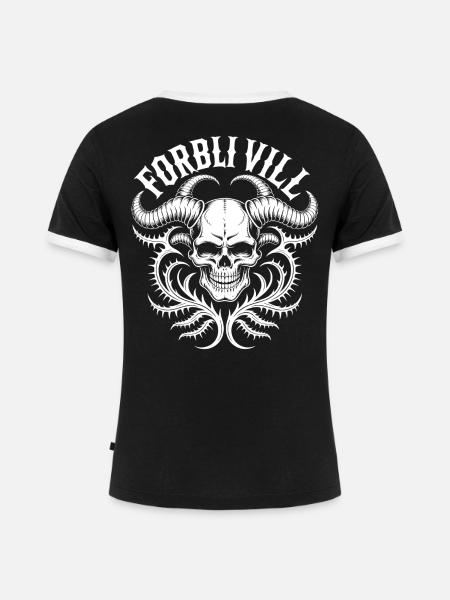 Gorblin Villa Schädel - Frauen Kontrast-T-Shirt - Schwarz/Weiß