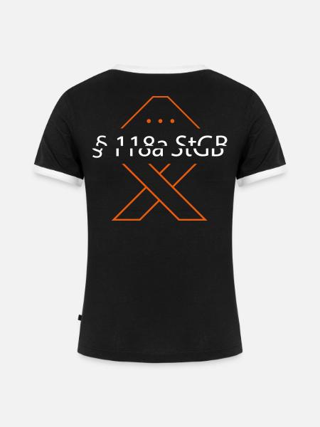§118a StGB Routerfishers - Frauen Kontrast-T-Shirt - Schwarz/Weiß