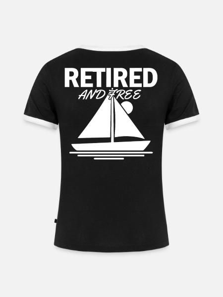 Rentner Segelboot - Frauen Kontrast-T-Shirt - Schwarz/Weiß