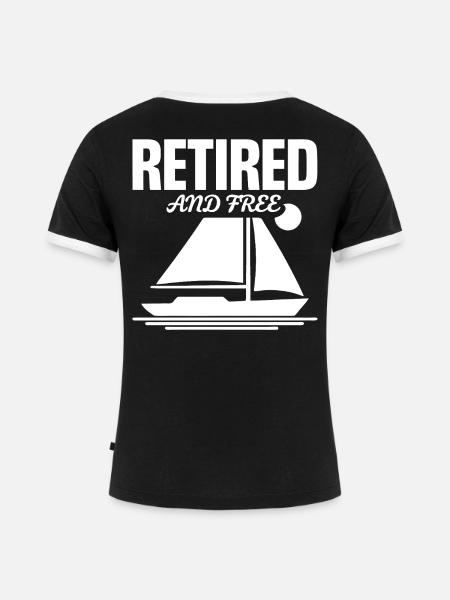 Rentner Segelboot - Frauen Kontrast-T-Shirt - Schwarz/Weiß