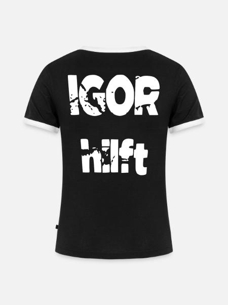 Igor hilft - Frauen Kontrast-T-Shirt - Schwarz/Weiß