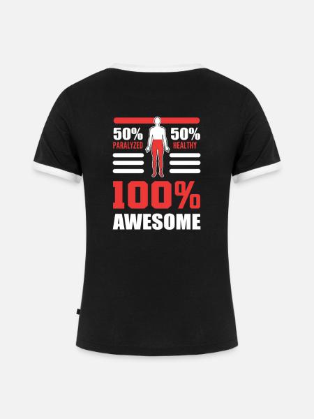 Amputierter Amputation Regierung Prothesen-Bein - Frauen Kontrast-T-Shirt - Schwarz/Weiß