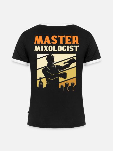 Master Mixologist Bartender Barkeeper - Frauen Kontrast-T-Shirt - Schwarz/Weiß